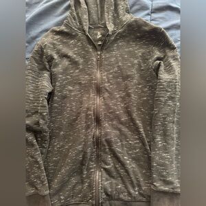 Art Class-Boy's Black speckled full-zipper hooded sweatshirt